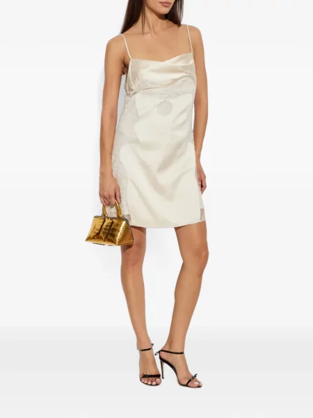 Rochie Off-white din satin alb