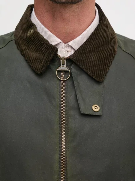 Barbour Мъжко яке от промазана материя BEDALE зелено
