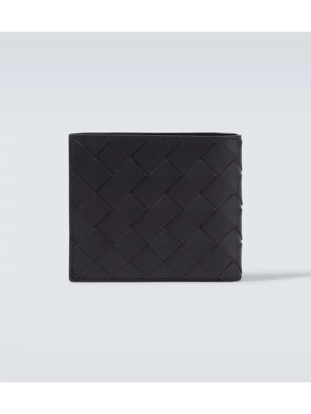 Usnjena denarnica Bottega Veneta modra