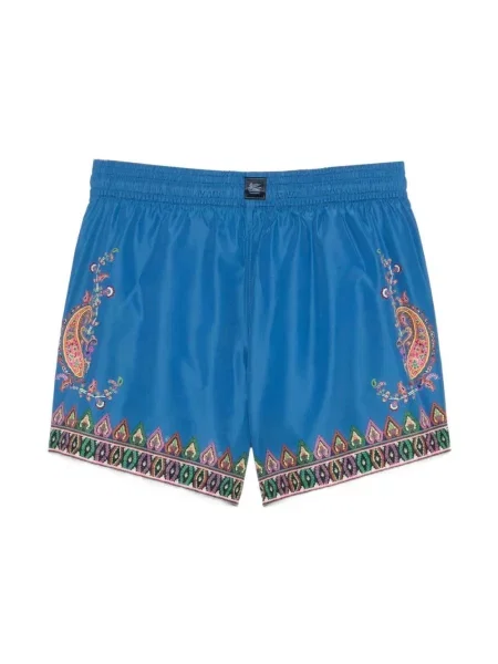 Kąpielówki Etro z nadrukiem z wzorem paisley niebieskie