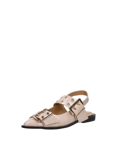 Balerinki Shoecolate z otwartą piętą beżowe