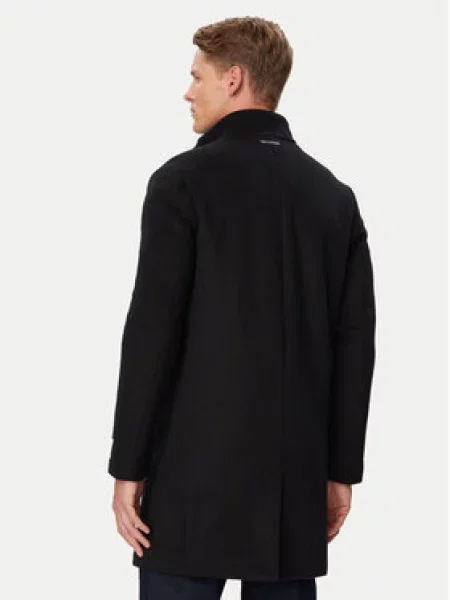 Kabát s prímesou vlny Calvin Klein čierna