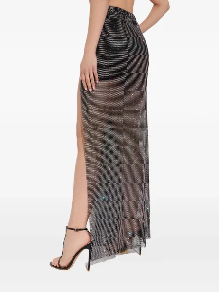 Fusta maxi Santa Brands de cristal cu crăpătură negru