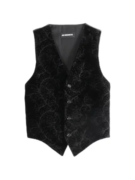 Vestă Ann Demeulemeester cu model floral din jacard negru