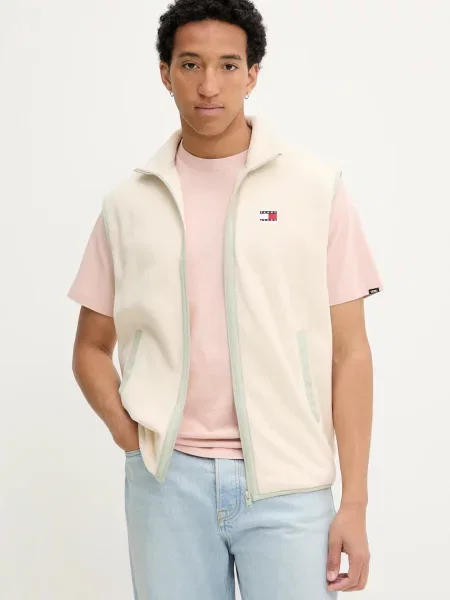 Tommy Jeans vestă de tranzitie bej