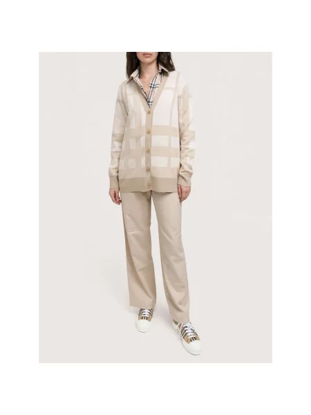 Kardigan Burberry wełniany beżowy
