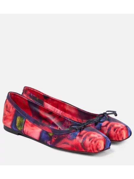Balerini Christian Louboutin din satin cu model floral