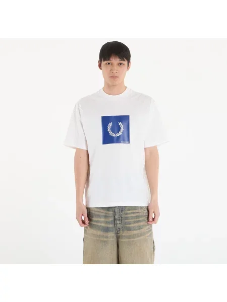 Tričko FRED PERRY Box Graphic T-Shirt Snow White M bílé