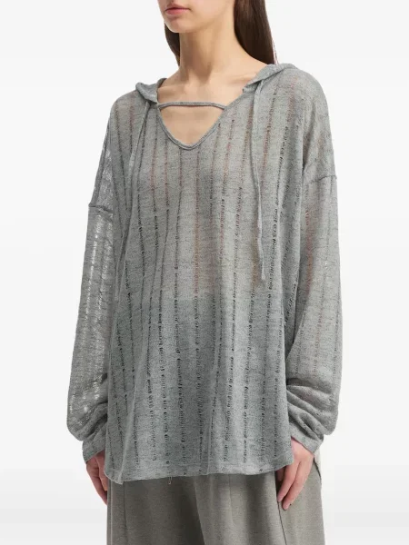 Dzianinowy top B+ab z kapturem szary