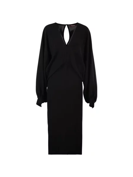 Lung rochie midi Max Mara drapată negru