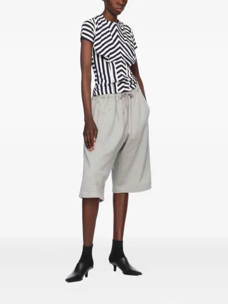 Top Pushbutton cu dungi alb