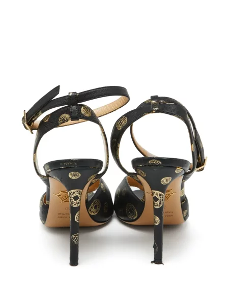 Bőr pántos szandál Charlotte Olympia fekete