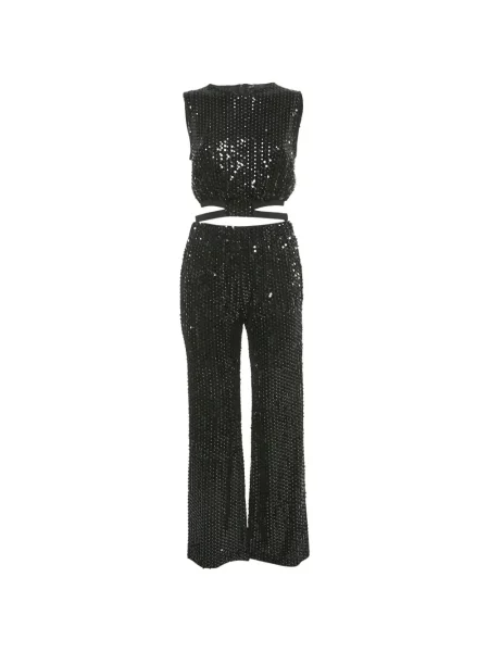 Pantaloni Maje cu paiete negru