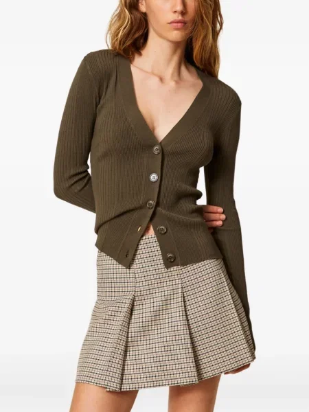 Cardigan Twinset tricotate verde