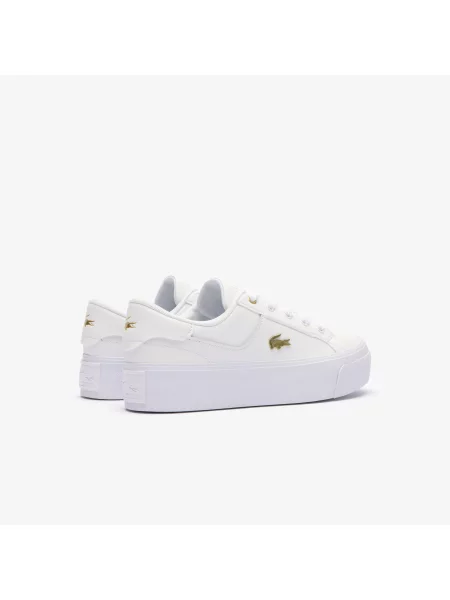 Lacoste Skórzane Trampki Na Platformie Ziane białe