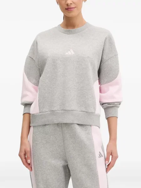 Trening Adidas alergare cu glugă cu broderie gri