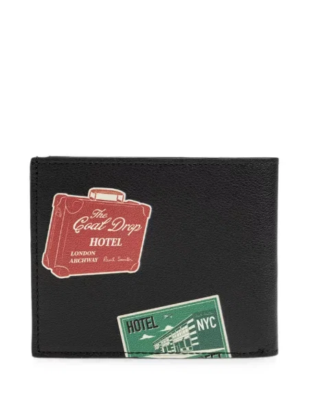 Portofel Paul Smith din piele cu imagine negru