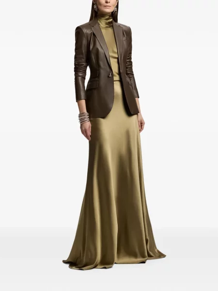 Geanta de piele Ralph Lauren Collection maro
