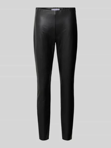 Spodnie o kroju skinny fit z imitacji skóry model ‘RESA’ Raffaello Rossi czarne