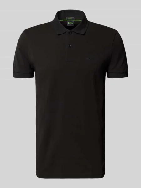 Koszulka polo o kroju regular fit z czystej bawełny model PIO 1' Boss Green czarna