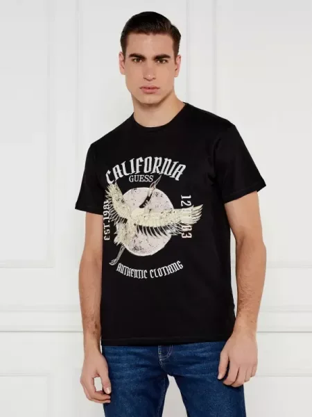 GUESS Tricou HERON negru
