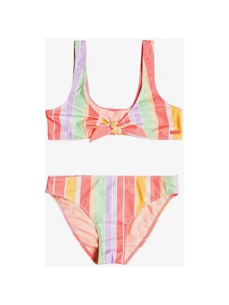 Dziecięce bikini Roxy Ocean Treasure w kolorze różowo-zielono-liliowym 16 różowe