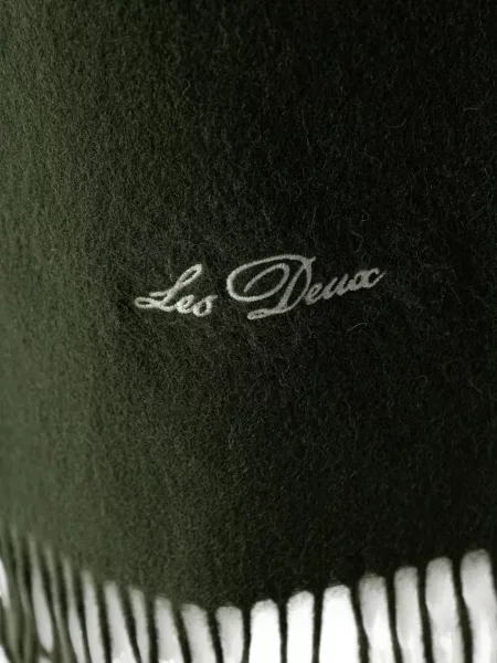 Fular Les Deux cu franjuri verde