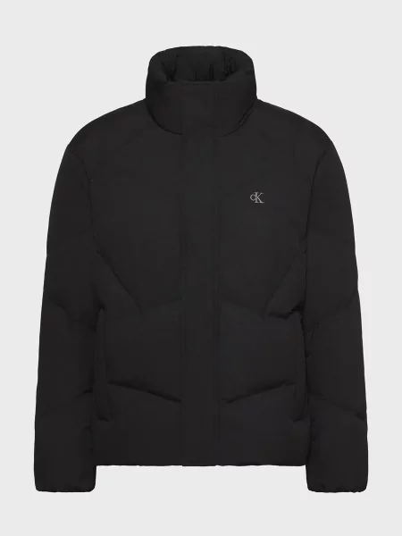 Стьобана джинсова куртка Calvin Klein Jeans чорна