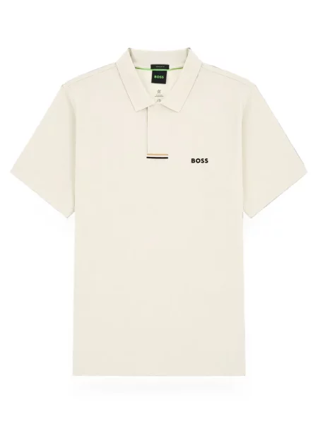 Къс поло тениска Boss Green Hugo Boss с принт зелено