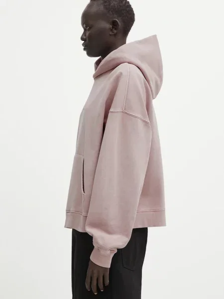 Carhartt WIP bluza W Hooded Benton Sweat z kapturem gładka różowy