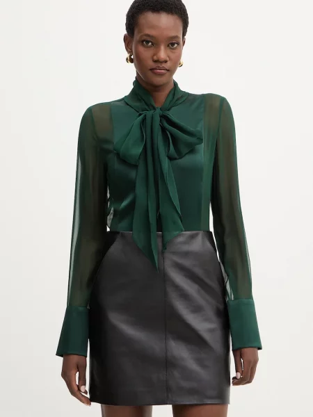 Retrofete cămașă de mătase Suri regular verde