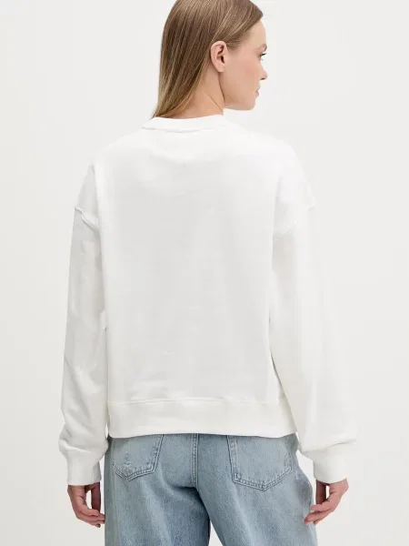 Tommy Jeans Bluza Wavy Flag Boxy Fit biały