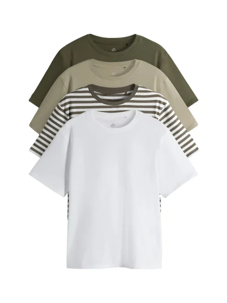 The Set Majica kaki / maslinasta bijela