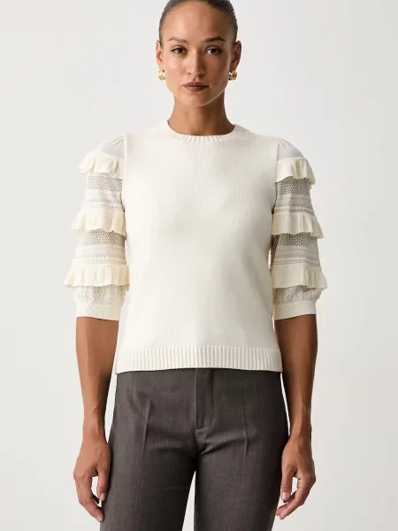 Twinset pulover pentru femei cu lână bej