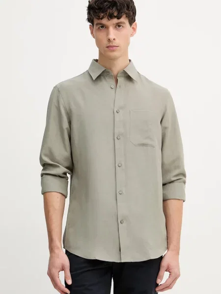 Guess cămașă pentru bărbați cu in verde