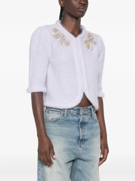 Cardigan Valentino Garavani cu funde violet