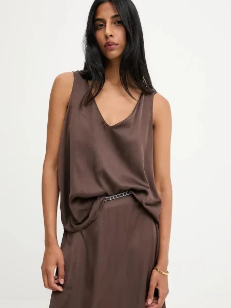 Bluza Answear.LAB za žene bez uzorka smeđa