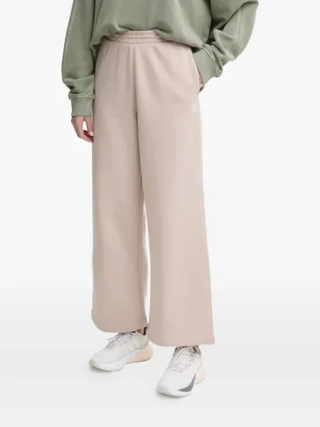 Plisirani prugasti palazzo hlače Adidas s printom plava