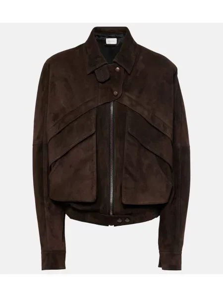 Kurtka Magda Butrym zamszowa brązowa