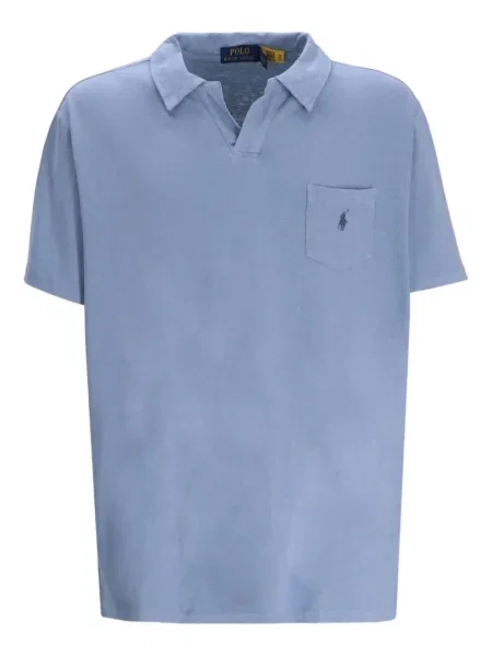 Tricou Polo Ralph Lauren scurt de in cu dungi albastru