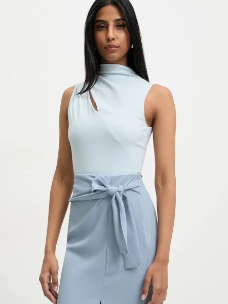 Боди Answear Lab с изчистен дизайн синьо