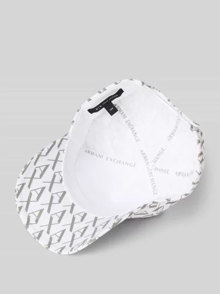 Czapka z daszkiem ze wzorem z logo Armani Exchange biała