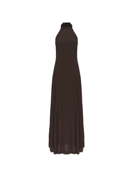 Rochie Samsøe Samsøe cu legături cu gât halter maro