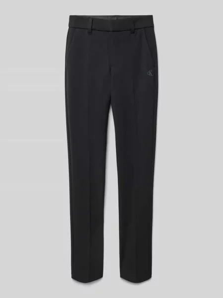 Spodnie o kroju tailored fit z mieszanki z zakładkami w pasie model ‘PUNTO’ Calvin Klein Jeans czarne