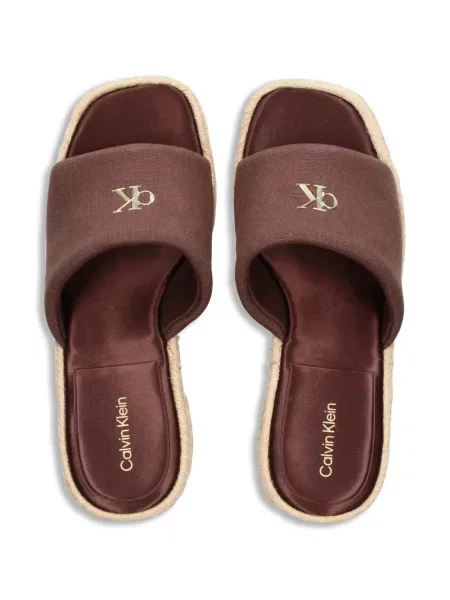 Éksarkú espadrilles Calvin Klein autogrammal barna
