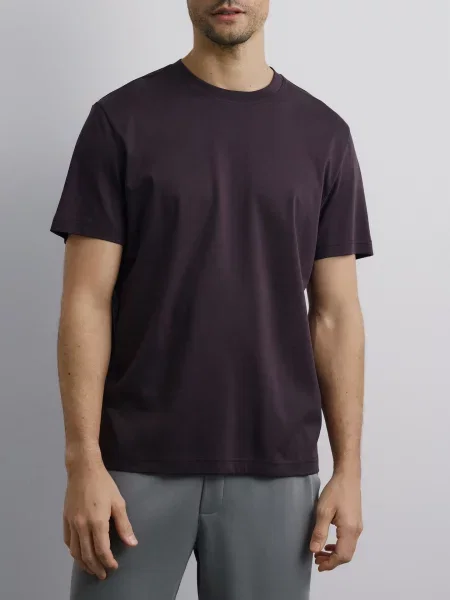 Reserved Футболка regular fit з мерсеризованої коричневий