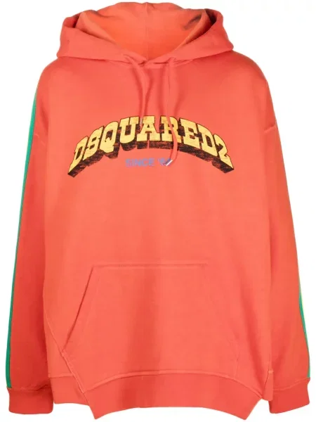 Hanorac cu glugă Dsquared2 cu imagine portocaliu