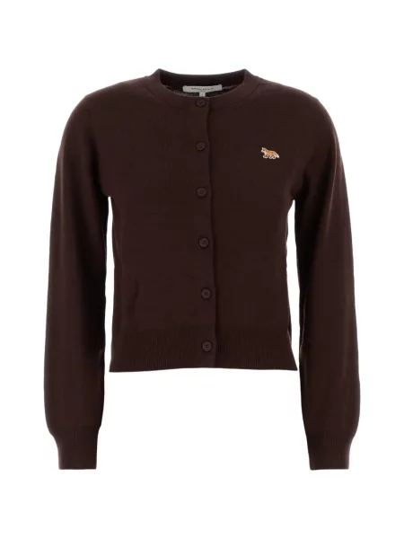 Cardigan Maison Kitsune de lână maro