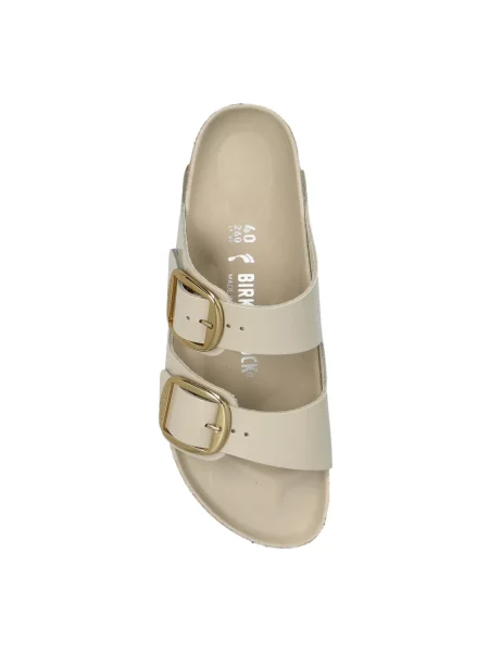 Klapki Birkenstock na sprzączkę beżowe