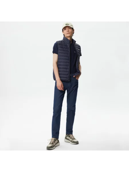 Lacoste Kamizelka Ze Stójką Pikowana granatowa